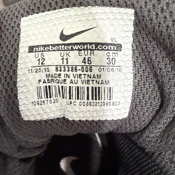 Nike Mens Sz 12 Field General Pro TD Mid Football Cleats 833386-006 Black/Grey - Picture 6 of 9